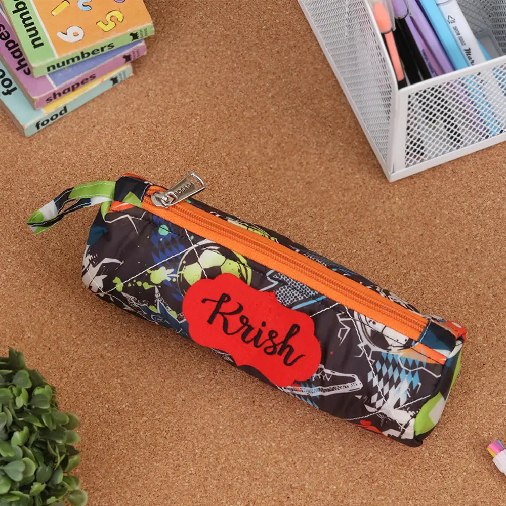 Round Pencil Pouch - Soccer
