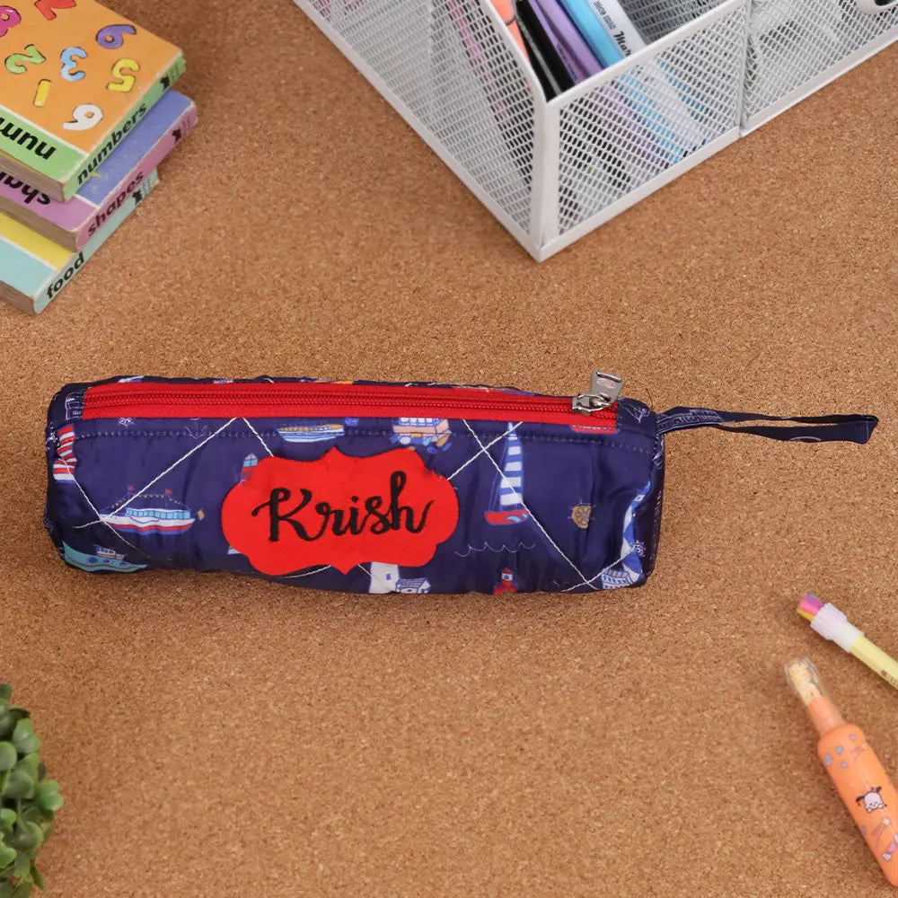 Round Pencil Pouch - Light House