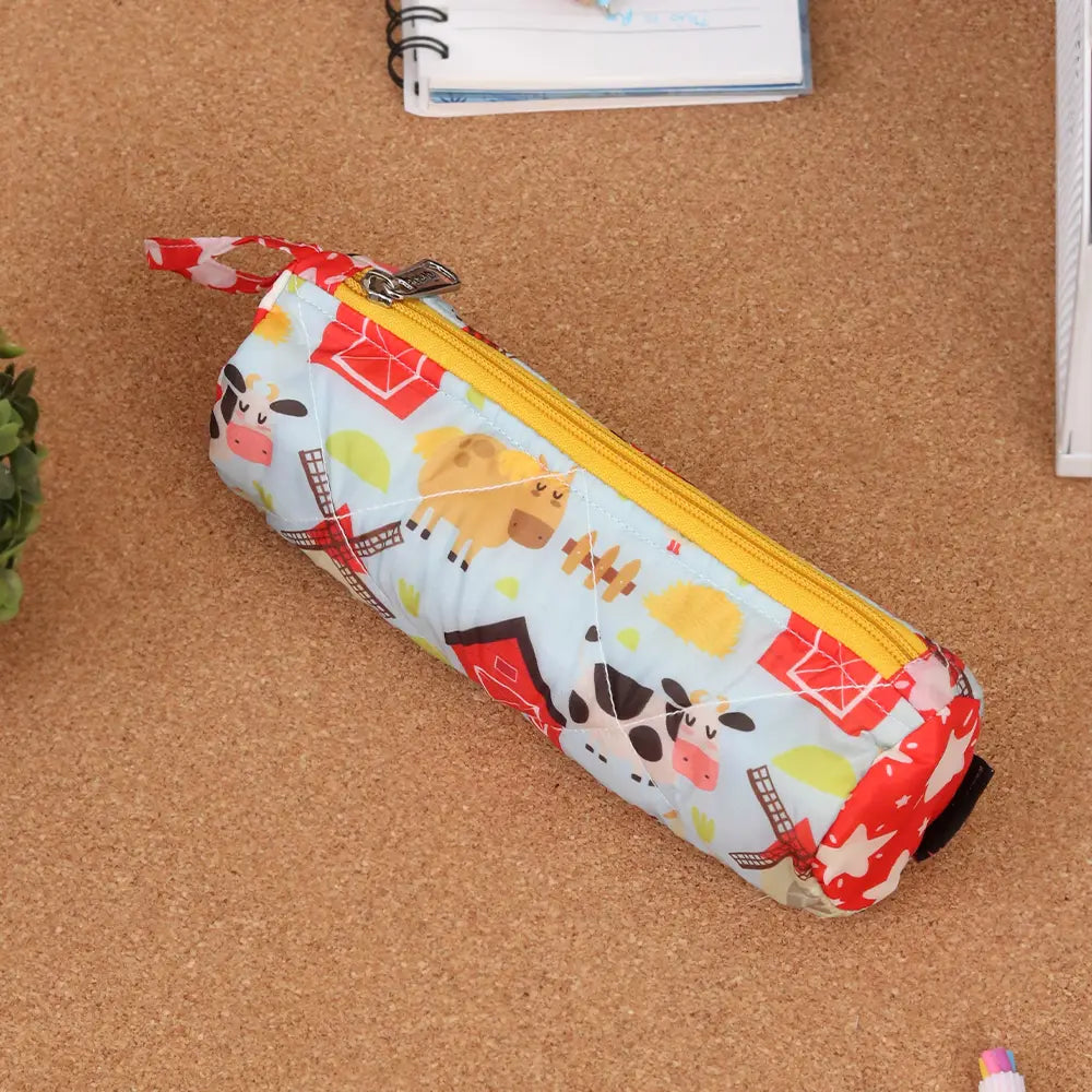 Round Pencil Pouch - Farm Animal