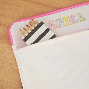 White Pink Laptop Sleeve