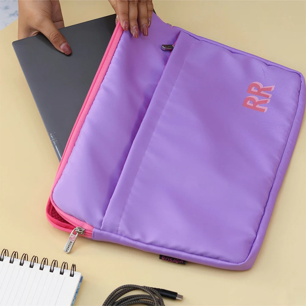 Purple Initials Laptop Sleeve