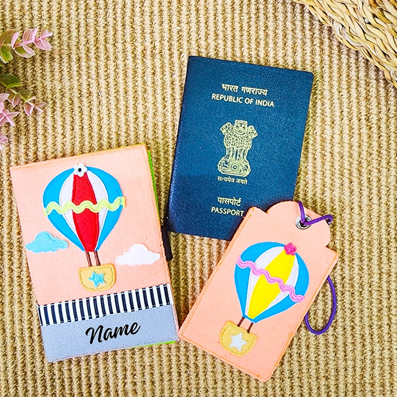 Hot Air Balloon Felt Passport Cover & luggage Tag
