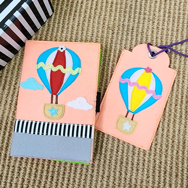 Hot Air Balloon Felt Passport Cover & Luggage Tag