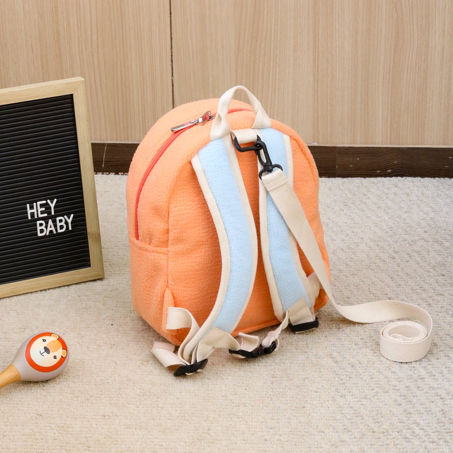 Minty Blue Plush Baby Backpack