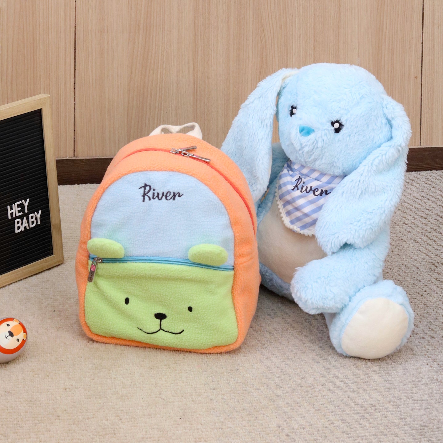 Minty Blue Plush Baby Backpack