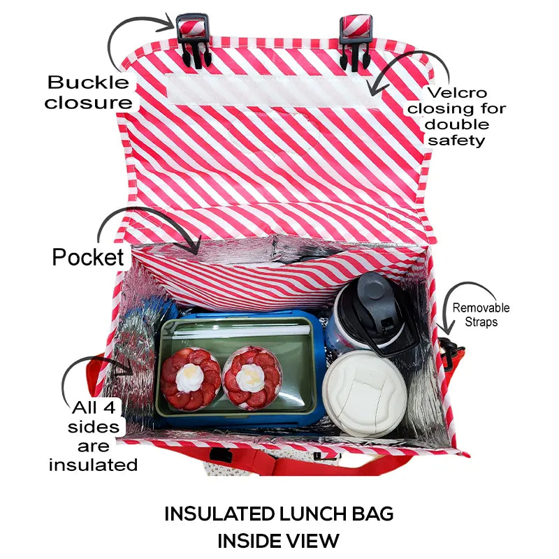 Jungle Insulated Lunch Bag - Interior View