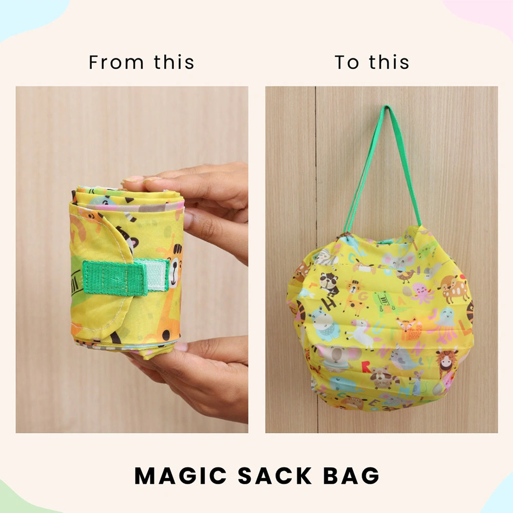 Yellow Alphabet Animal Magic Sack Bag
