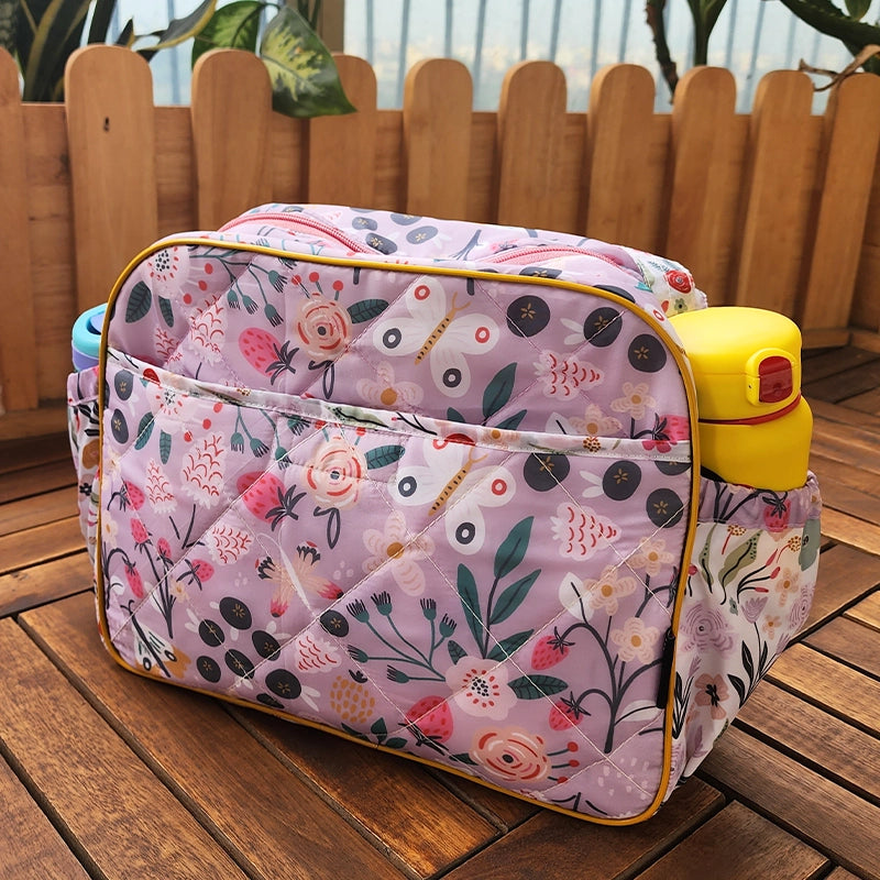 Lilac Garden Baby Diaper Bag - Site View 2