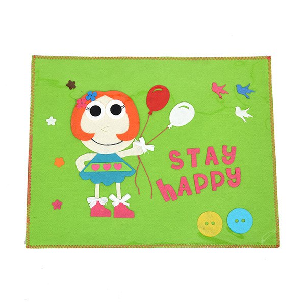 Orange Girl Stay Happy Table Mat