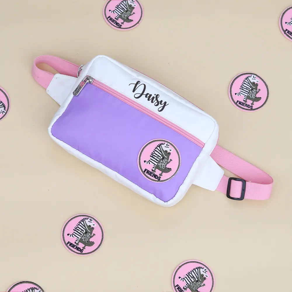 Patches White Waist Bum Bag