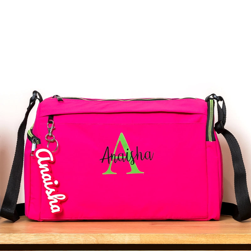 Pink Sports Duffle Bag - Front View