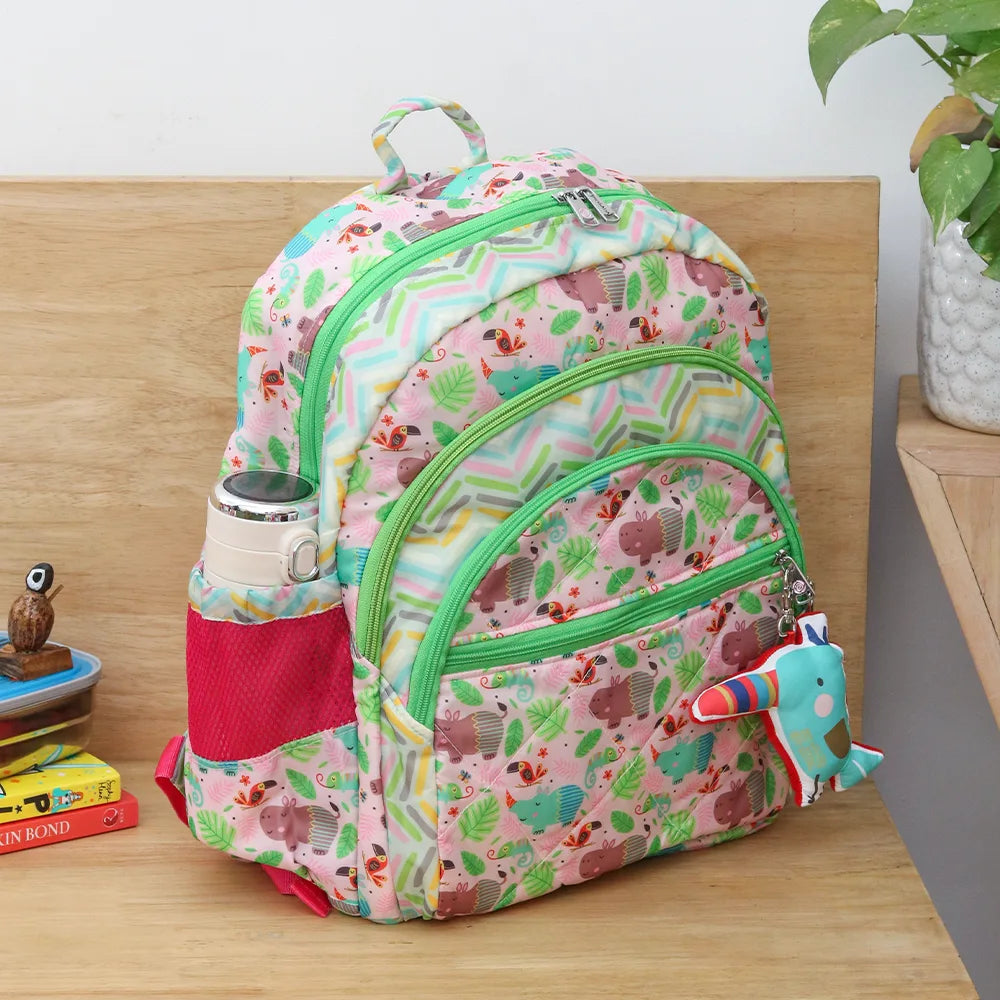 Pink Hippo School Bag