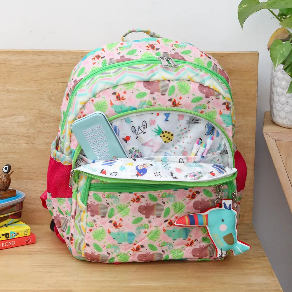 Pink Hippo School Bag