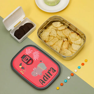 Pink Hippo Steel Lunch Box