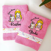 Princess And Unicorn Towel - Close-up of Princess And Unicorn Logo on Towel