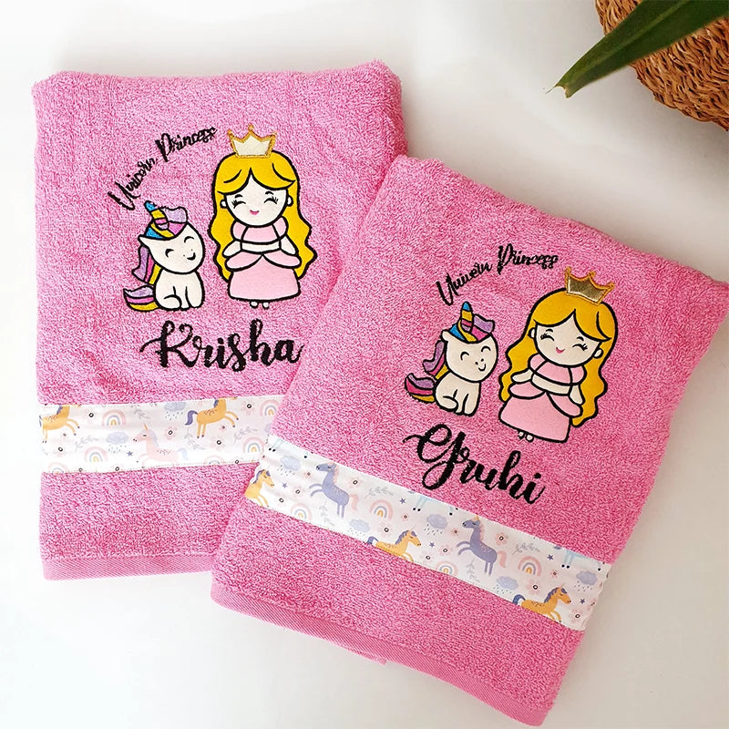 Princess And Unicorn Towel - Close-up of Princess And Unicorn Logo on Towel