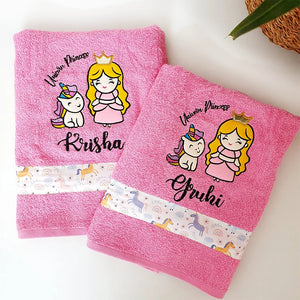 Princess And Unicorn Towel - Close-up of Princess And Unicorn Logo on Towel