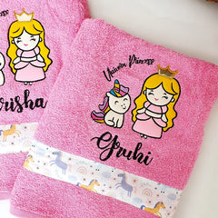 Princess And Unicorn Towel