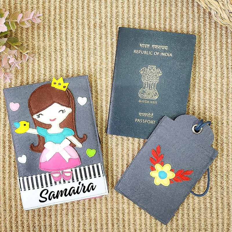 Princess Felt Passport Cover & Luggage Tag