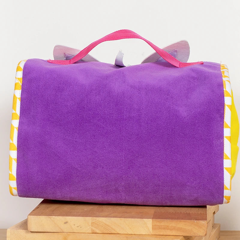 Purple Unicorn Pouch Set Tote Bag - Back View