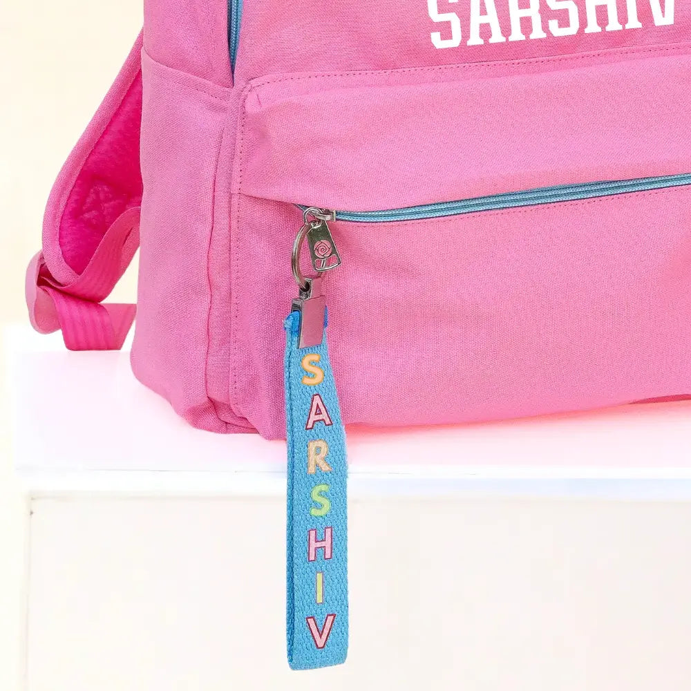 Rainbow Blue Ribbon Keychain