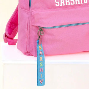 Rainbow Blue Ribbon Keychain