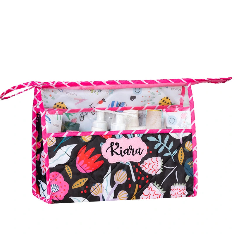 See Thru Toiletries Kit - Black Tulips