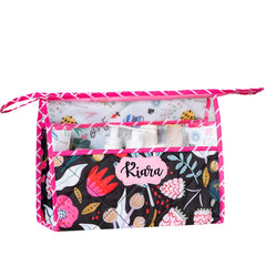 See Thru Toiletries Kit - Black Tulips