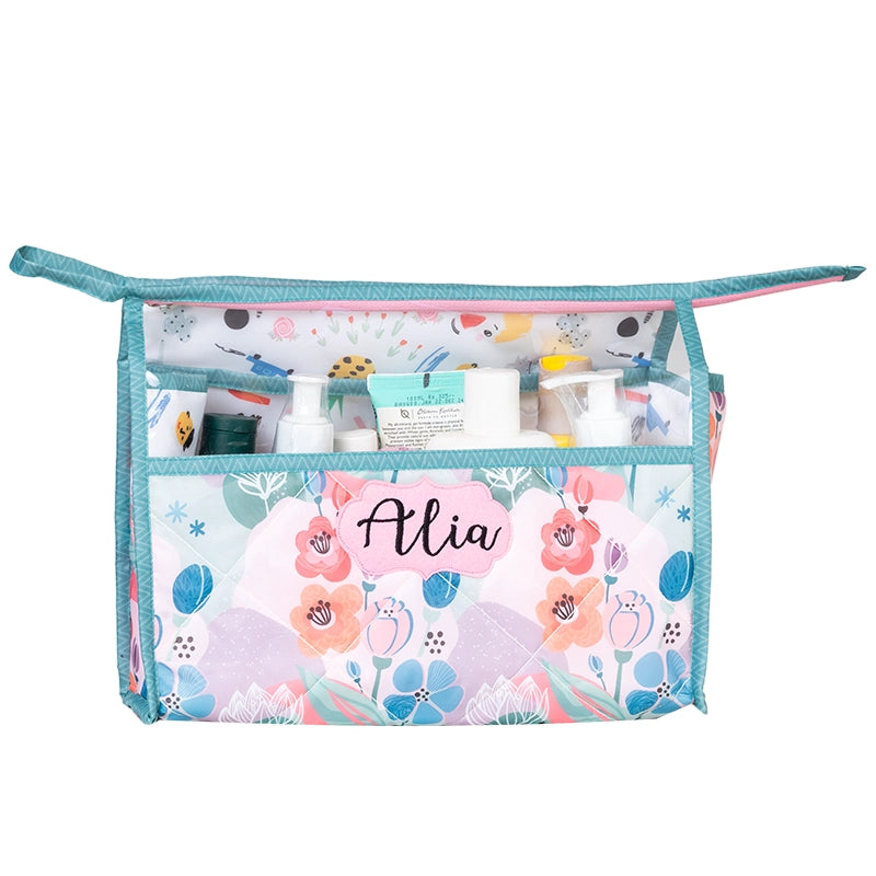 See Thru Toiletries Kit - Pink Flower