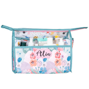 See Thru Toiletries Kit - Pink Flower