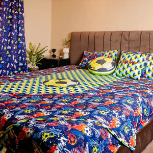 Soccer Double Bedsheet (90x108)