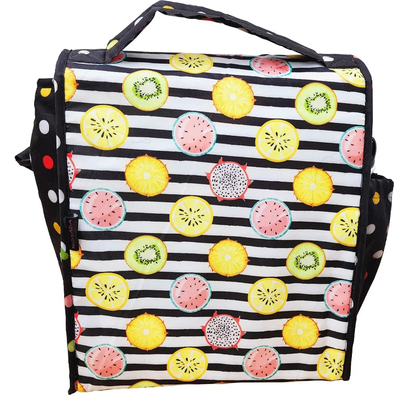 Stripes Fruits Insulated Lunch Bag