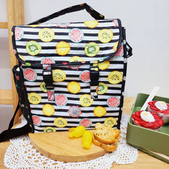 Stripes Fruits Insulated Lunch Bag