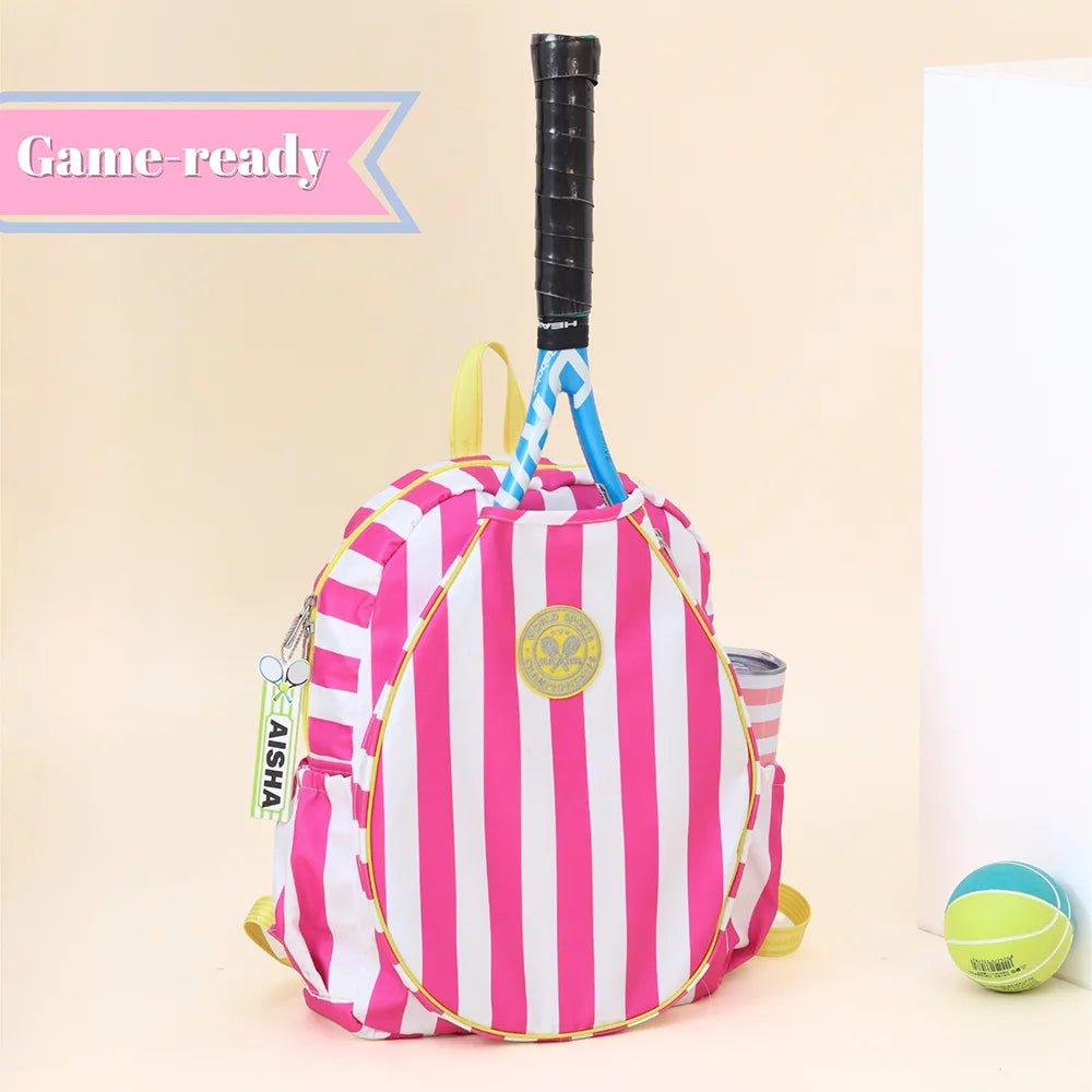 Pink Stripes Tennis Backpack