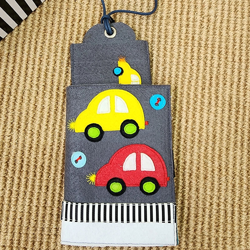 Two Cars Felt Passport Cover & Luggage Tag