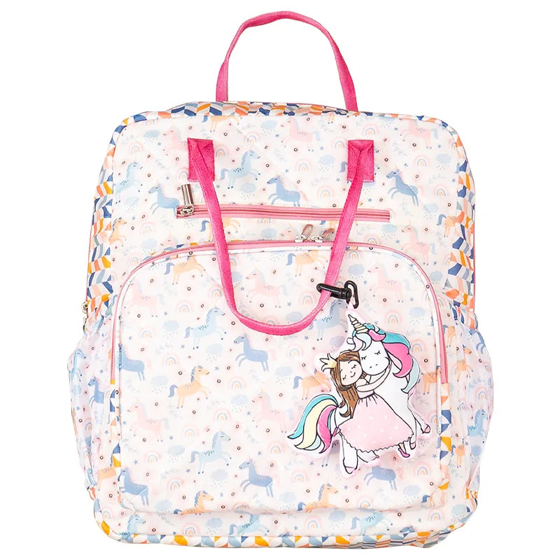Unicorn Diaper Backpack - Close-up of Unicorn Logo on Baby Diaper Backpack 3