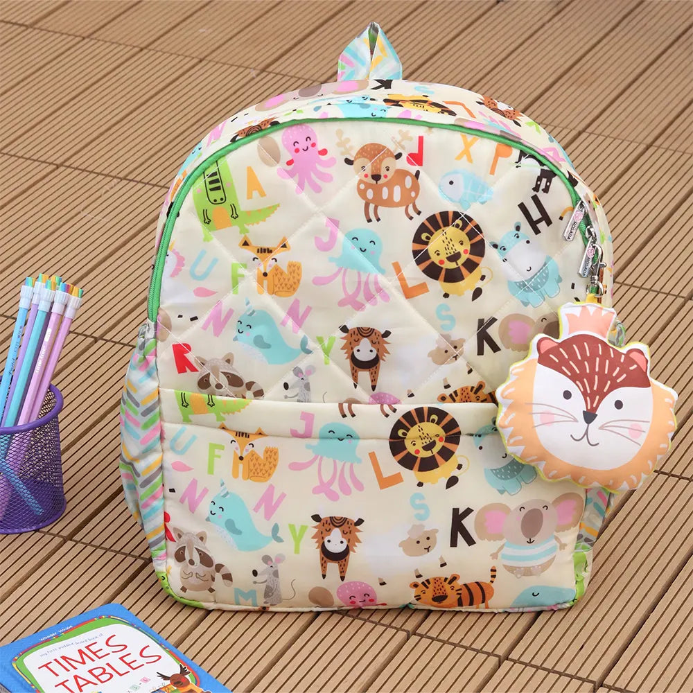 White Alphabet Backpack