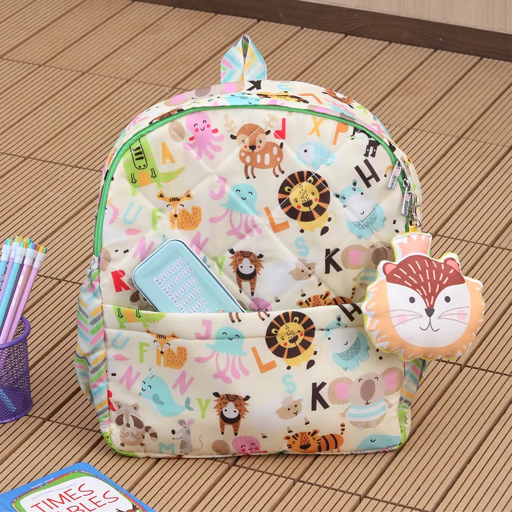White Alphabet Backpack