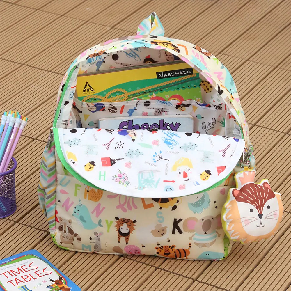 White Alphabet Backpack