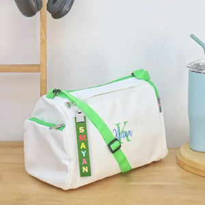 White Green Sports Duffle Bag