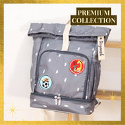 Grey Roll Top Backpack
