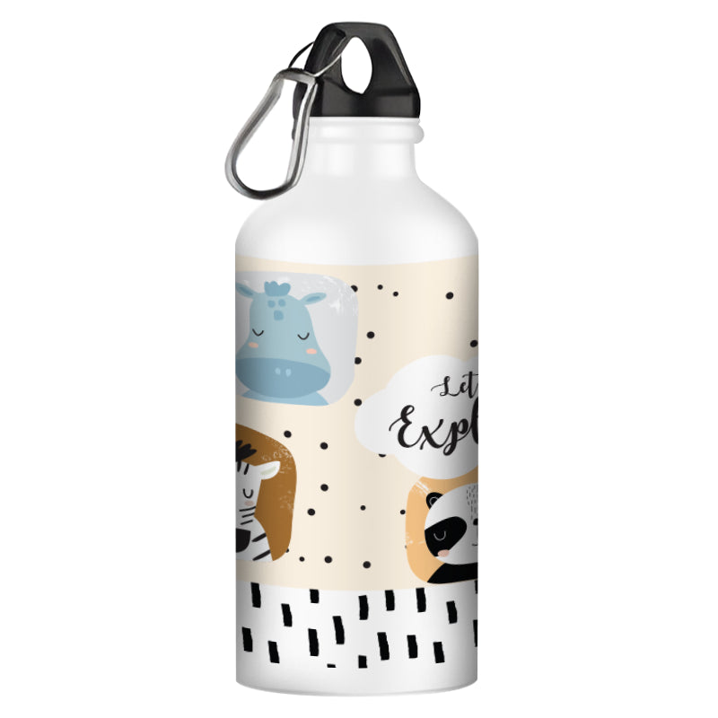 Cap Alu Sipper Bottle (600ml) - Big Animals