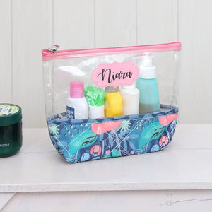 Clear Zip Kit - Blue Flower