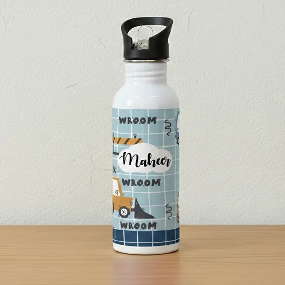 Steel Sipper Bottle (750ml) - Blue Truck