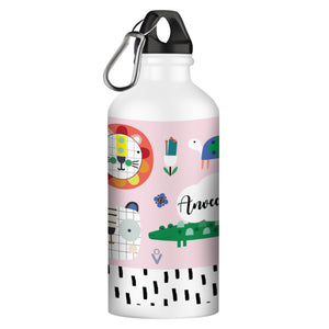 Cap Alu Sipper Bottle (600ml) - Checks Animals