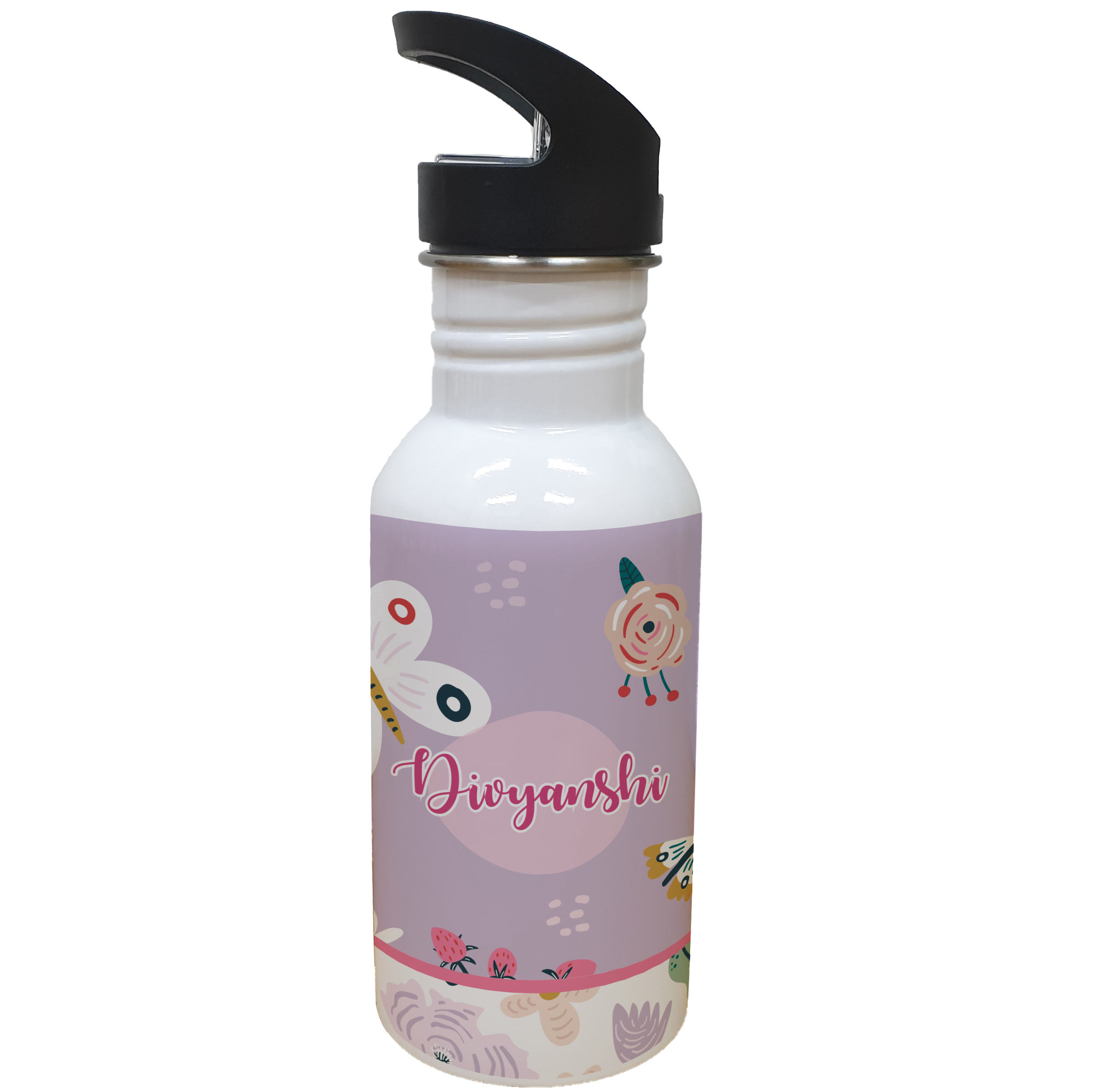 Steel Sipper Bottle (530ml) - Lilac Garden