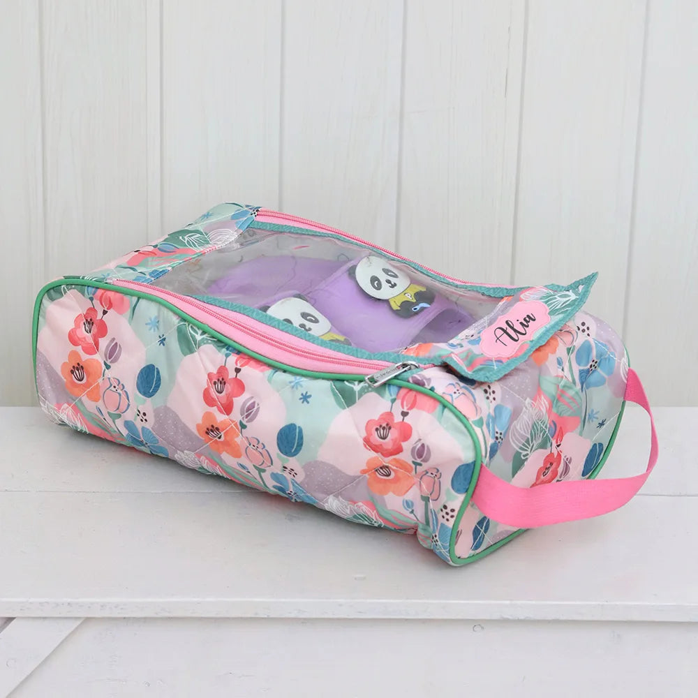 Shoe Bag - Pink Flower