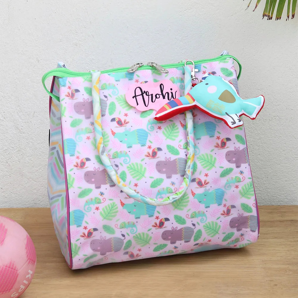 Pink Hippo Tote Bag