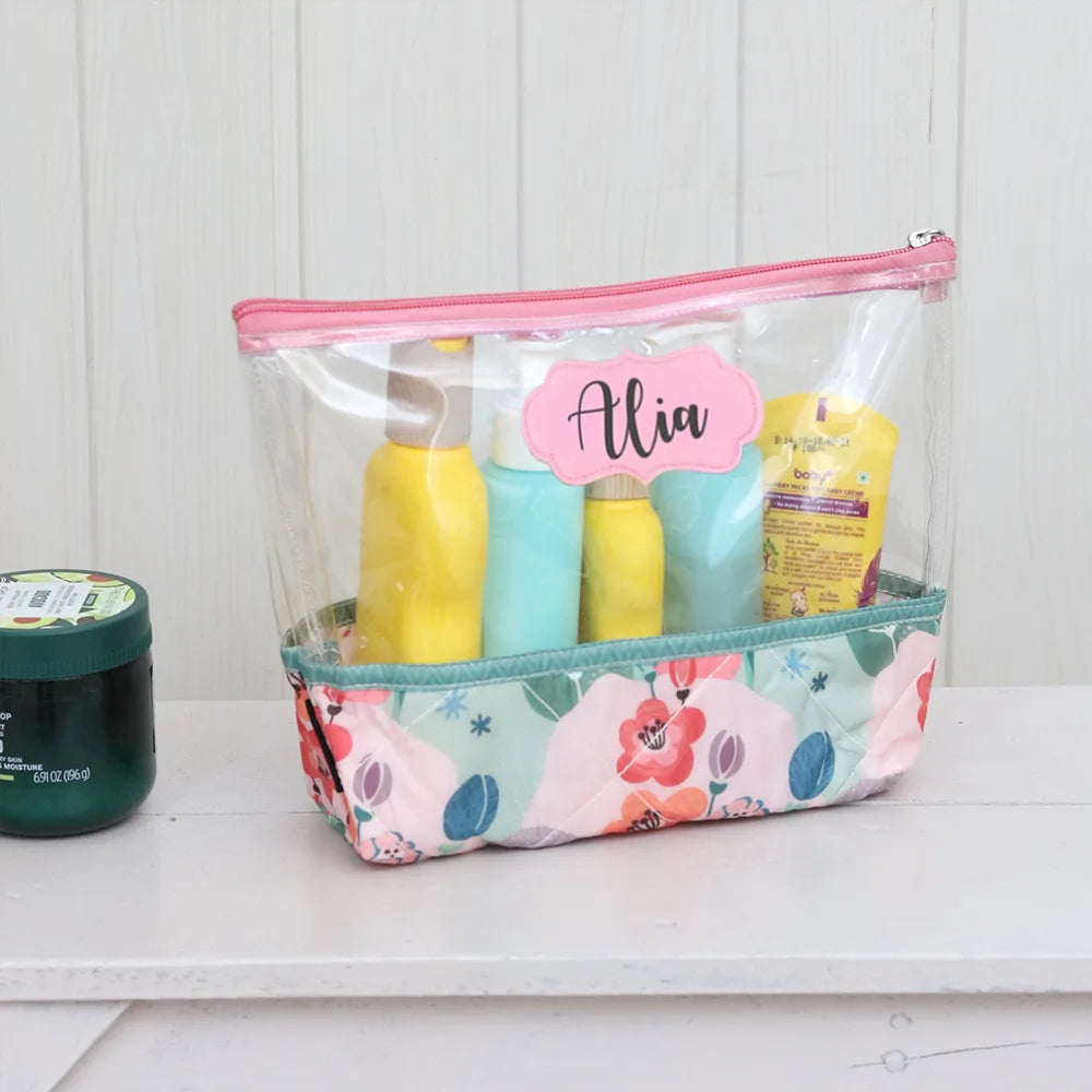 Clear Zip Kit - Pink Flower
