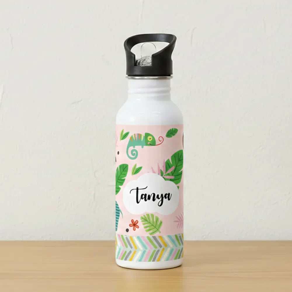 Steel Sipper Bottle (750ml) - Pink Hippo